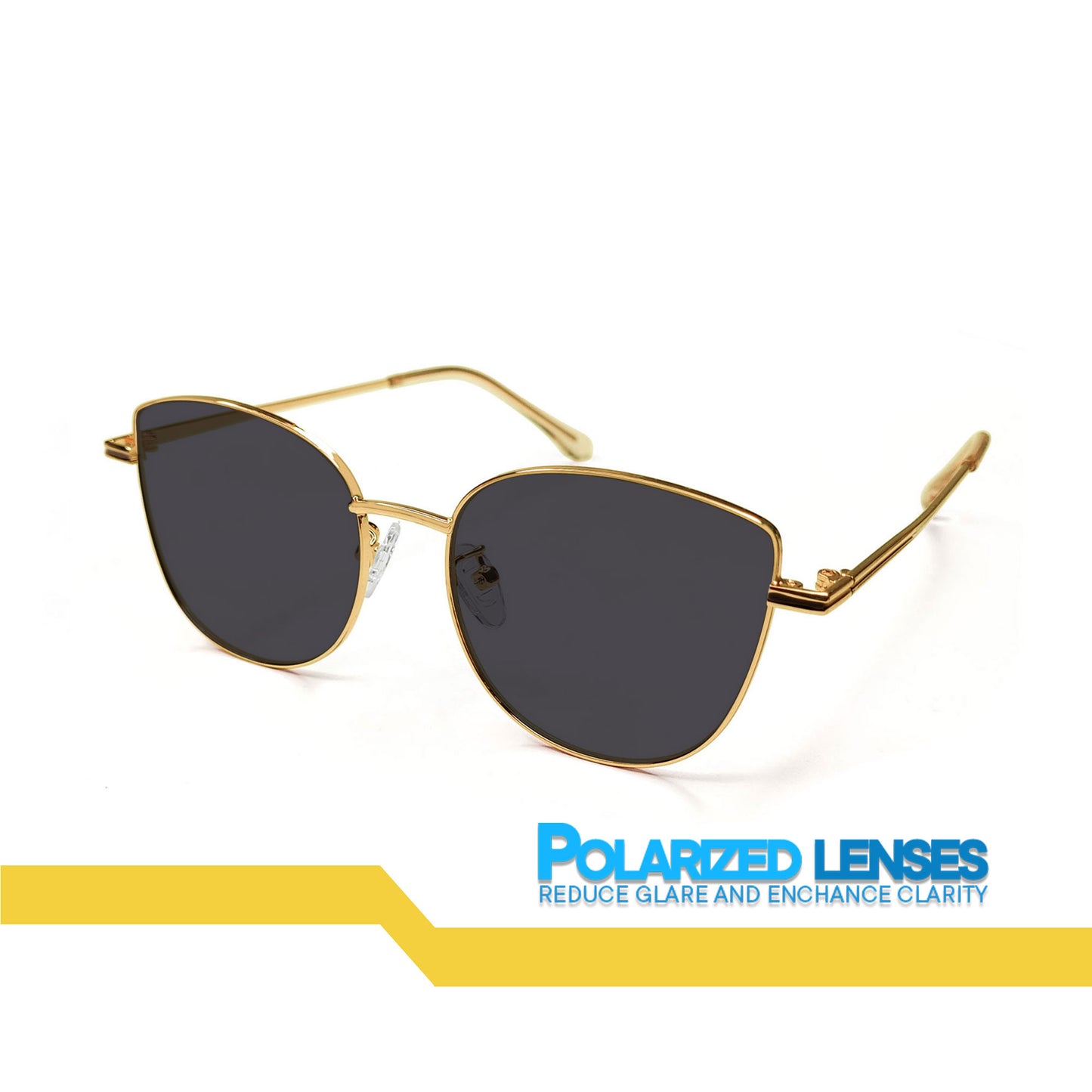 Peculiar Ana Cat Eye Metal Sunglasses Polarized TAC UV400 & Anti-Rad Lenses Replaceable Frames for Men & Women