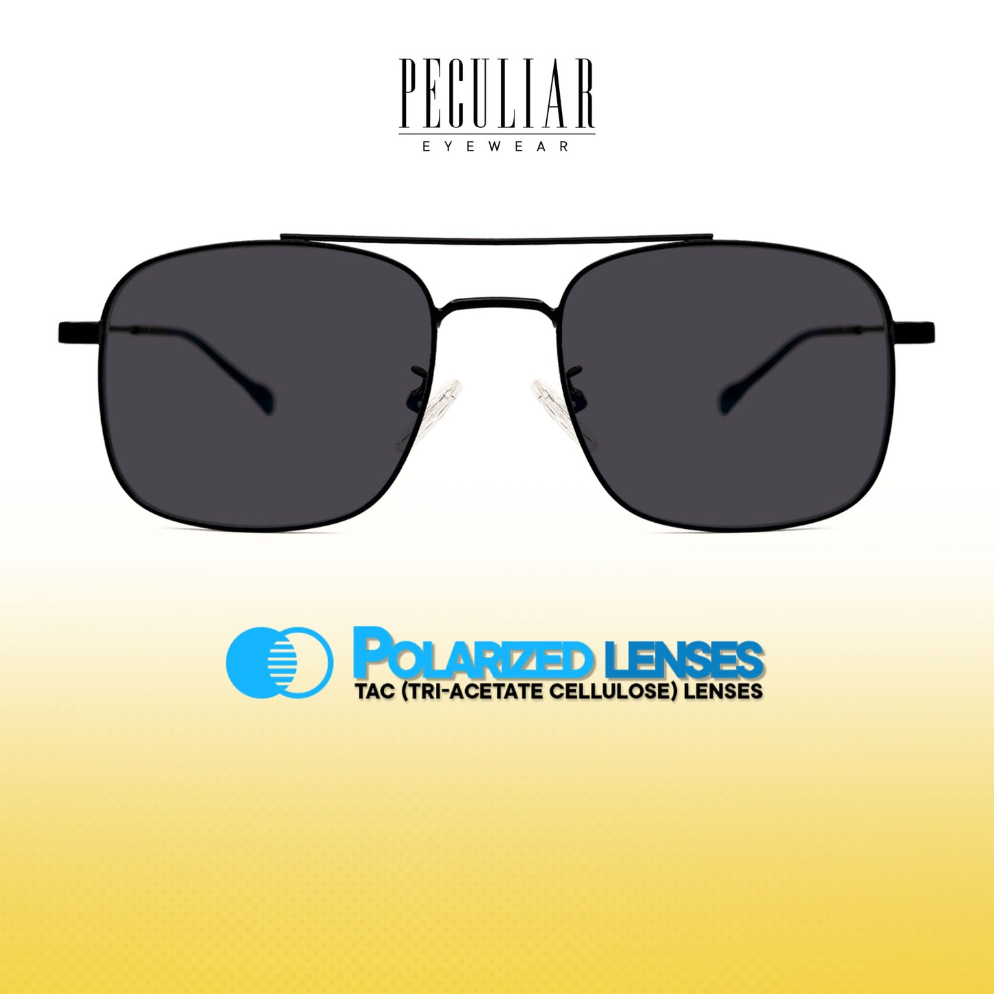 Peculiar Zane Aviator Metal Sunglasses Polarized TAC UV400 & Anti-Rad Lenses Replaceable Frames for Men & Women