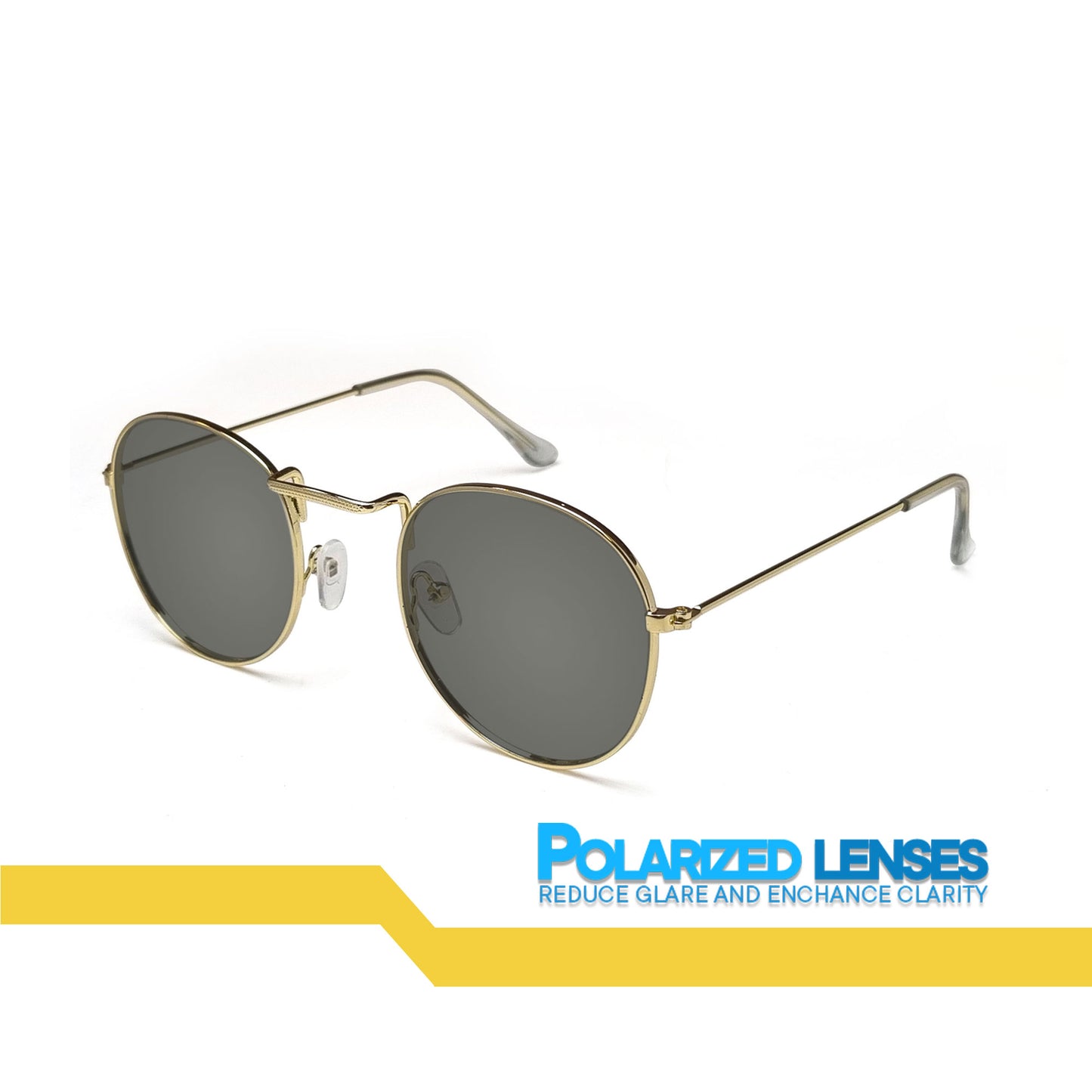 Peculiar Louise Round Metal Sunglasses Polarized TAC UV400 & Anti-Rad Lenses Replaceable Frames for Men & Women