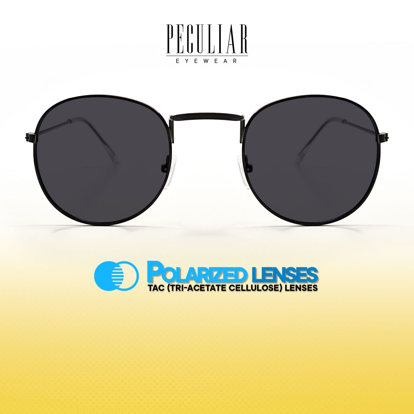 Peculiar Louise Round Metal Sunglasses Polarized TAC UV400 & Anti-Rad Lenses Replaceable Frames for Men & Women