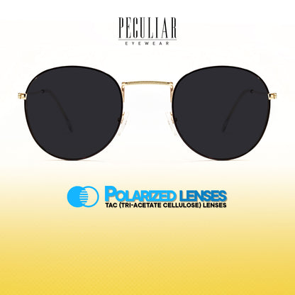 Peculiar Louise Round Metal Sunglasses Polarized TAC UV400 & Anti-Rad Lenses Replaceable Frames for Men & Women