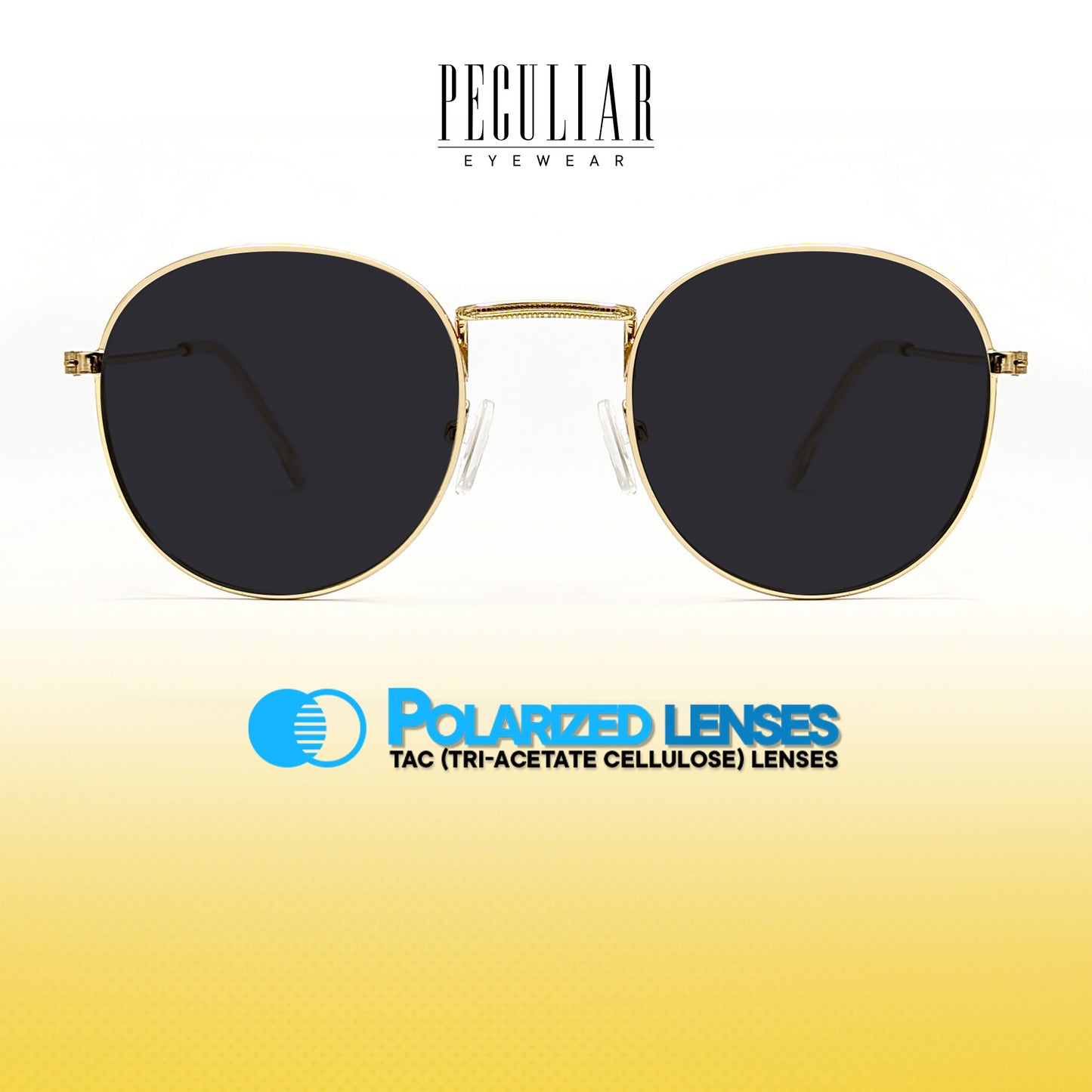 Peculiar Louise Round Metal Sunglasses Polarized TAC UV400 & Anti-Rad Lenses Replaceable Frames for Men & Women