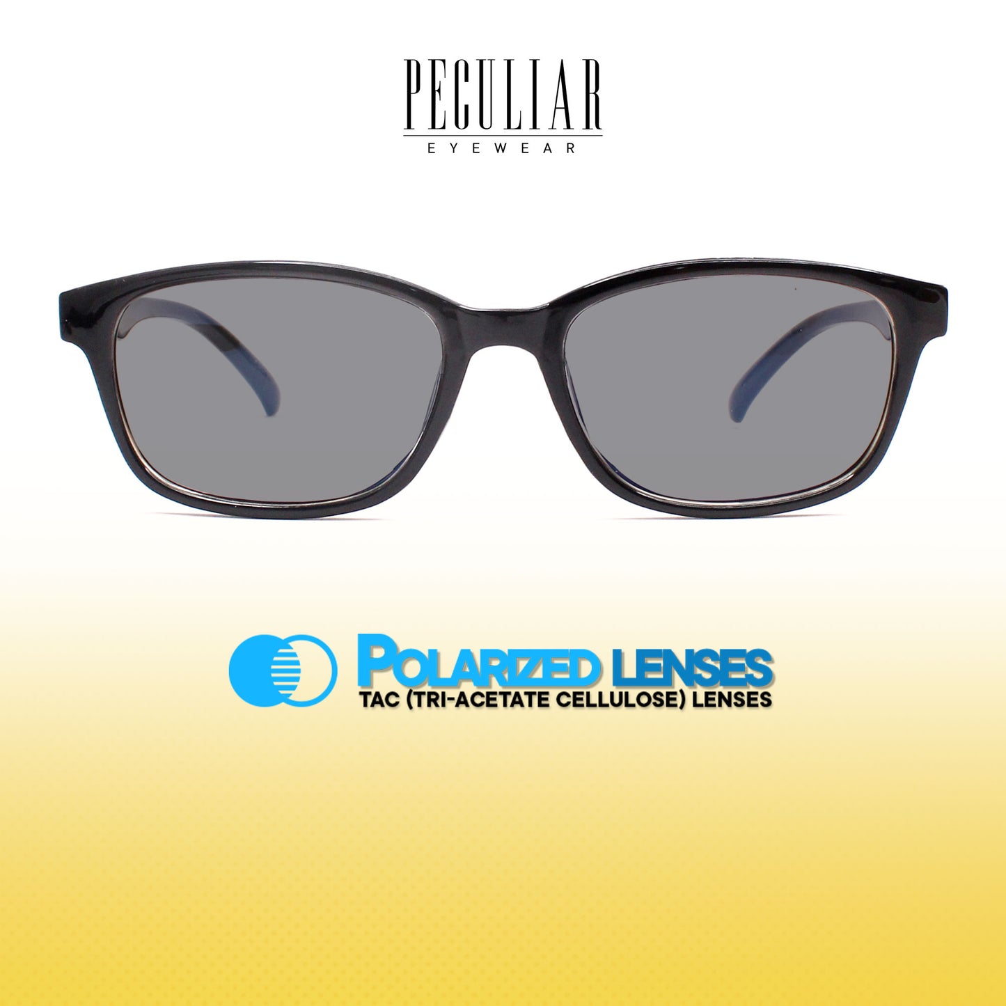 Peculiar Xander Rectangle Acetate Sunglasses Polarized TAC UV400 & Anti-Rad Lenses Replaceable Frames for Men & Women
