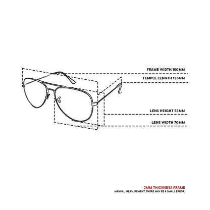 Peculiar Levi Aviator Metal Sunglasses Polarized TAC UV400 & Anti-Rad Lenses Replaceable Frames for Men & Women
