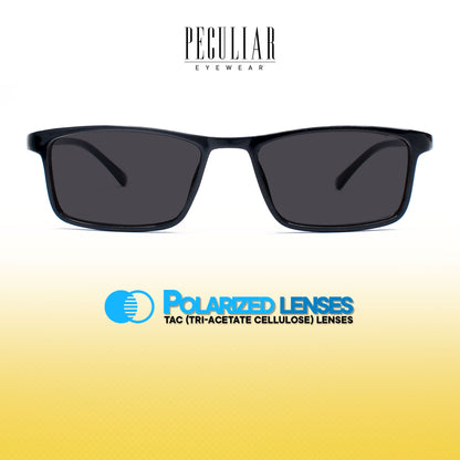 Peculiar Florence Rectangle Acetate Sunglasses Polarized TAC UV400 & Anti-Rad Lenses Replaceable Frames for Men & Women
