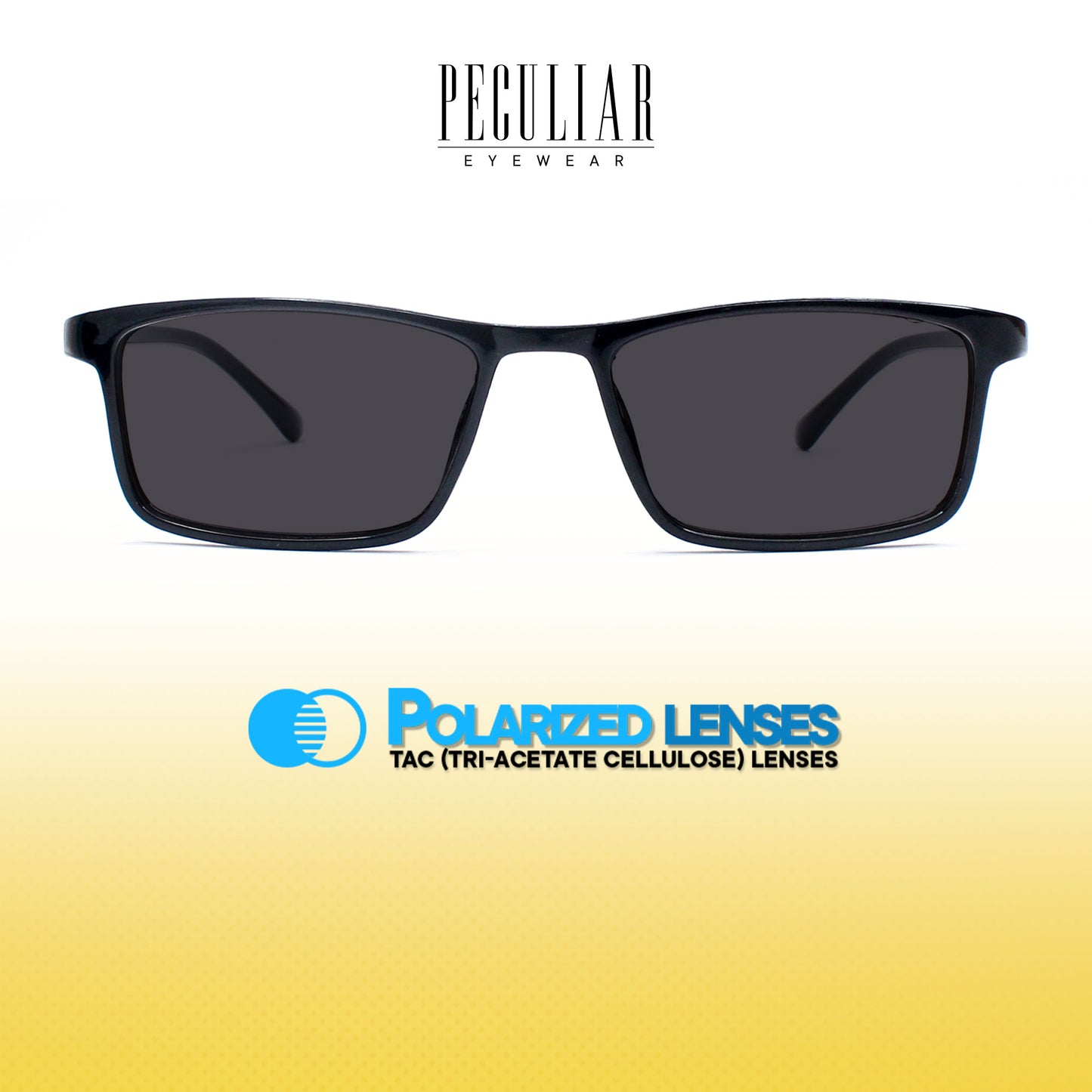 Peculiar Florence Rectangle Acetate Sunglasses Polarized TAC UV400 & Anti-Rad Lenses Replaceable Frames for Men & Women