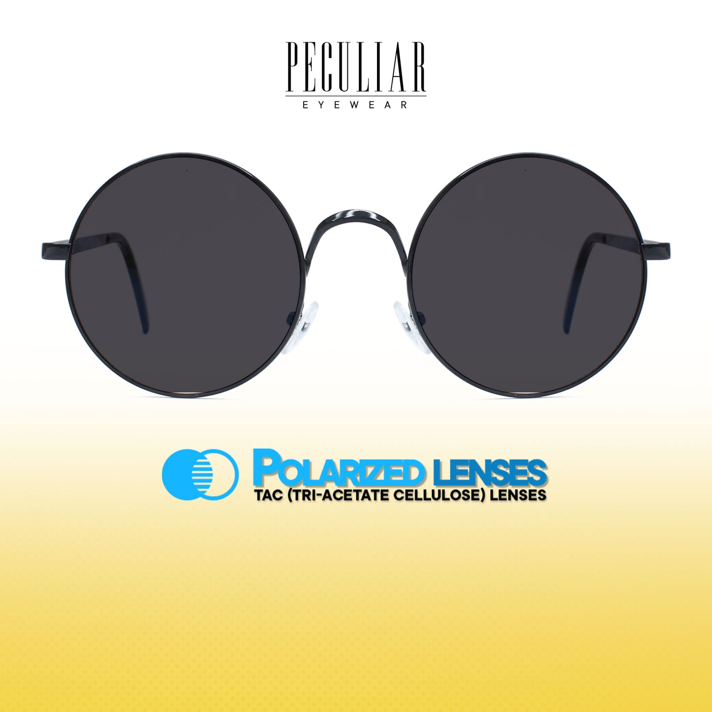 Peculiar Eli Round Metal Sunglasses Polarized TAC UV400 & Anti-Rad Lenses Replaceable Frames for Men & Women