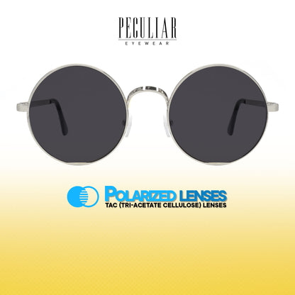 Peculiar Eli Round Metal Sunglasses Polarized TAC UV400 & Anti-Rad Lenses Replaceable Frames for Men & Women