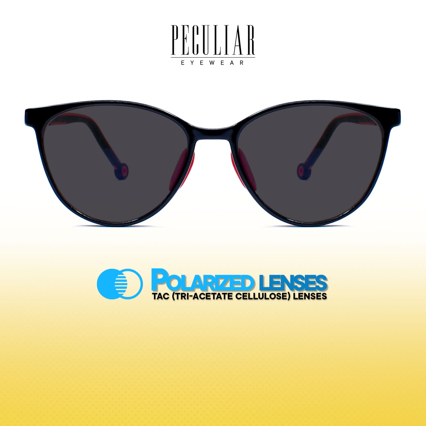Peculiar Aiden Cat Eye Acetate Kids Sunglasses Polarized TAC UV400 & Anti-Rad Lenses Replaceable Frames for Men & Women