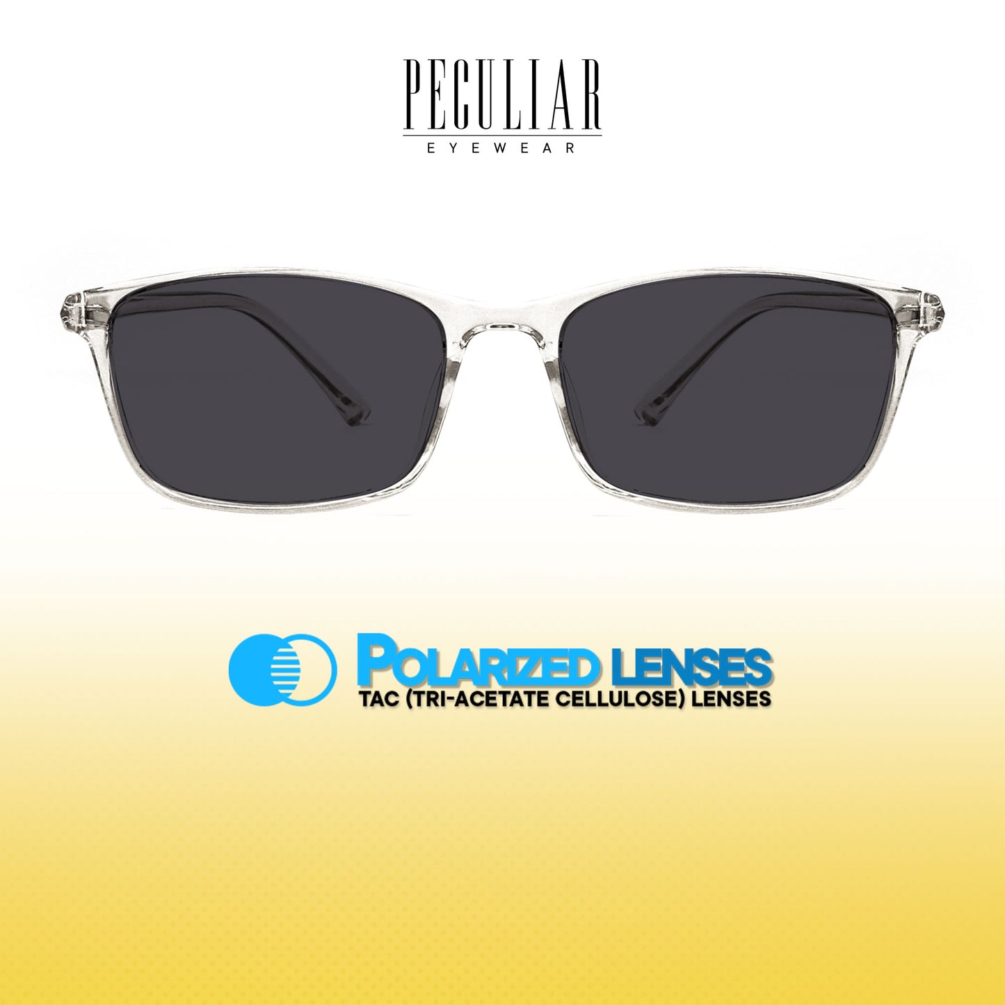 Peculiar Sean Rectangle Acetate Sunglasses Polarized TAC UV400 & Anti-Rad Lenses Replaceable Frames for Men & Women