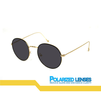 Peculiar Erin Round Metal Sunglasses Polarized TAC UV400 & Anti-Rad Lenses Replaceable Frames for Men & Women