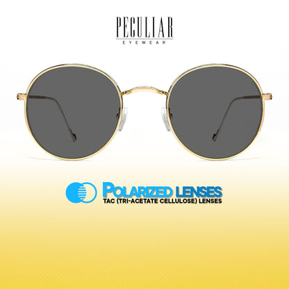 Peculiar Erin Round Metal Sunglasses Polarized TAC UV400 & Anti-Rad Lenses Replaceable Frames for Men & Women