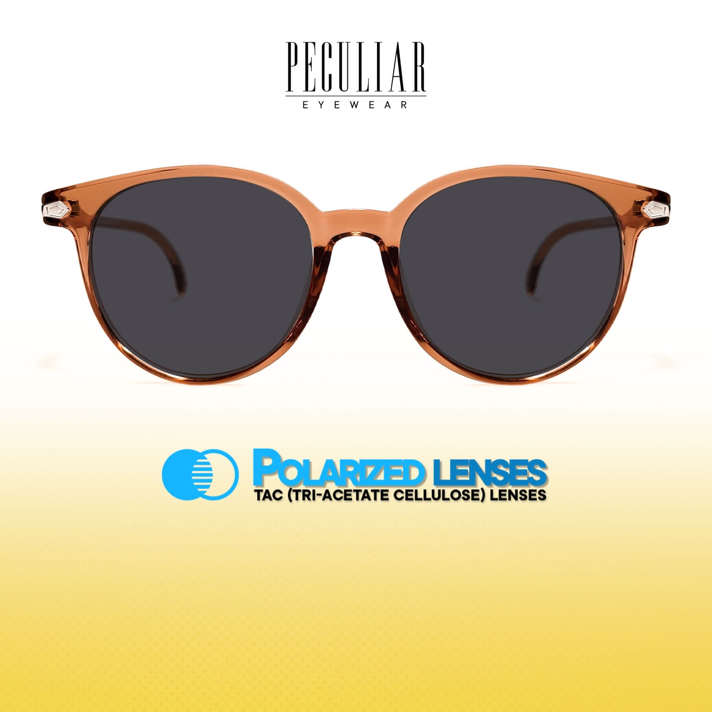 Peculiar Andy Round Acetate Sunglasses Polarized TAC UV400 & Anti-Rad Lenses Replaceable Frames for Men & Women