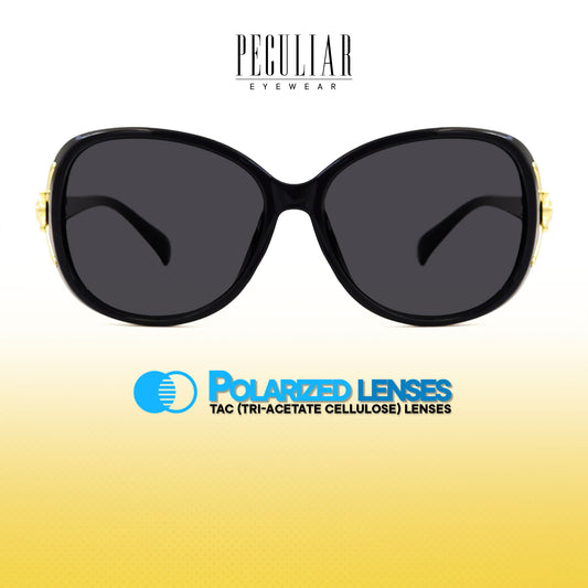 Peculiar Lulu Round Oversize Acetate Sunglasses Polarized TAC UV400 & Anti-Rad Lenses Replaceable Frames for Men & Women