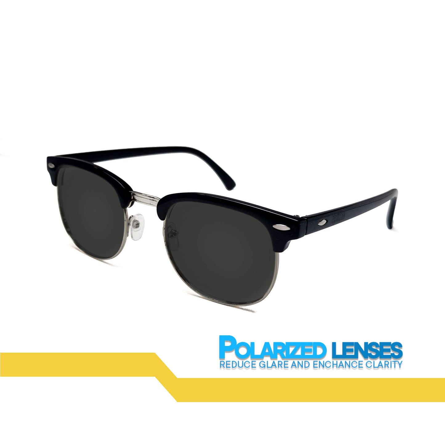 Peculiar Clubmaster Acetate Sunglasses Polarized TAC UV400 & Anti-Rad Lenses Replaceable Frames for Men & Women