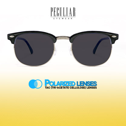 Peculiar Clubmaster Acetate Sunglasses Polarized TAC UV400 & Anti-Rad Lenses Replaceable Frames for Men & Women