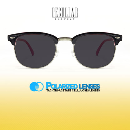 Peculiar Clubmaster Acetate Sunglasses Polarized TAC UV400 & Anti-Rad Lenses Replaceable Frames for Men & Women