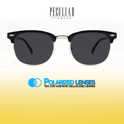 Peculiar Clubmaster Acetate Sunglasses Polarized TAC UV400 & Anti-Rad Lenses Replaceable Frames for Men & Women