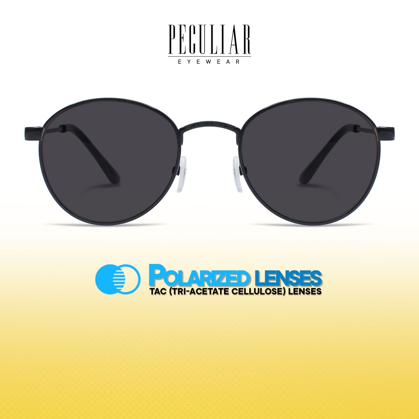 Peculiar Alex Round Metal Sunglasses Polarized TAC UV400 & Anti-Rad Lenses Replaceable Frames for Men & Women