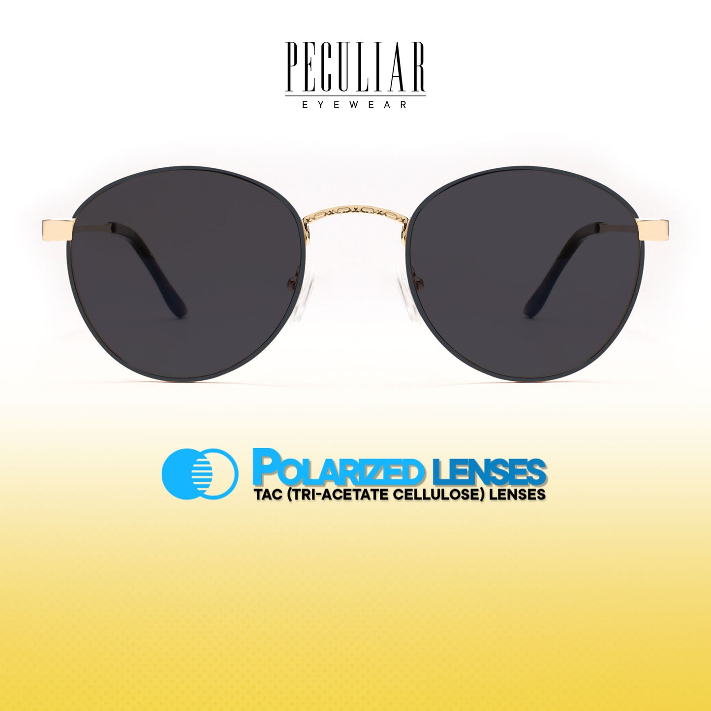 Peculiar Alex Round Metal Sunglasses Polarized TAC UV400 & Anti-Rad Lenses Replaceable Frames for Men & Women