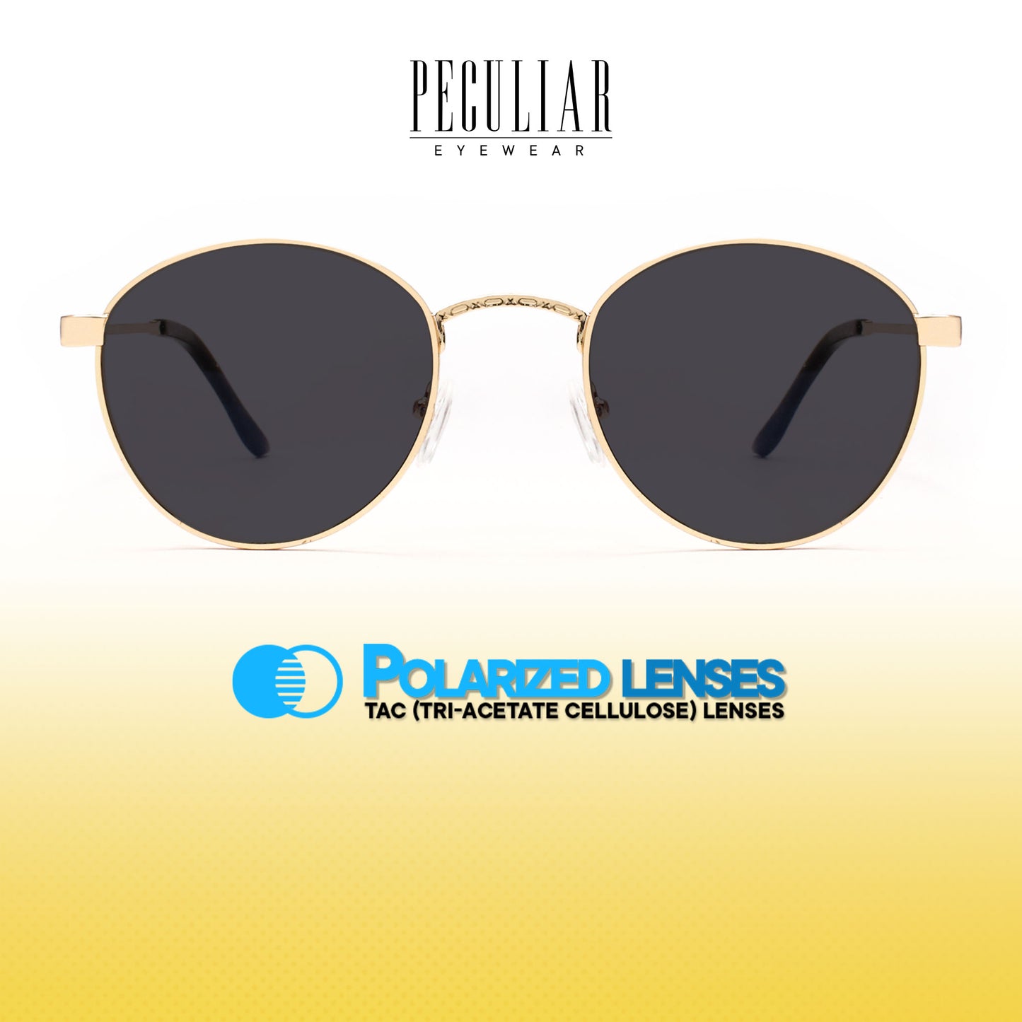Peculiar Alex Round Metal Sunglasses Polarized TAC UV400 & Anti-Rad Lenses Replaceable Frames for Men & Women