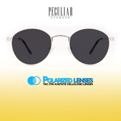 Peculiar Alex Round Metal Sunglasses Polarized TAC UV400 & Anti-Rad Lenses Replaceable Frames for Men & Women