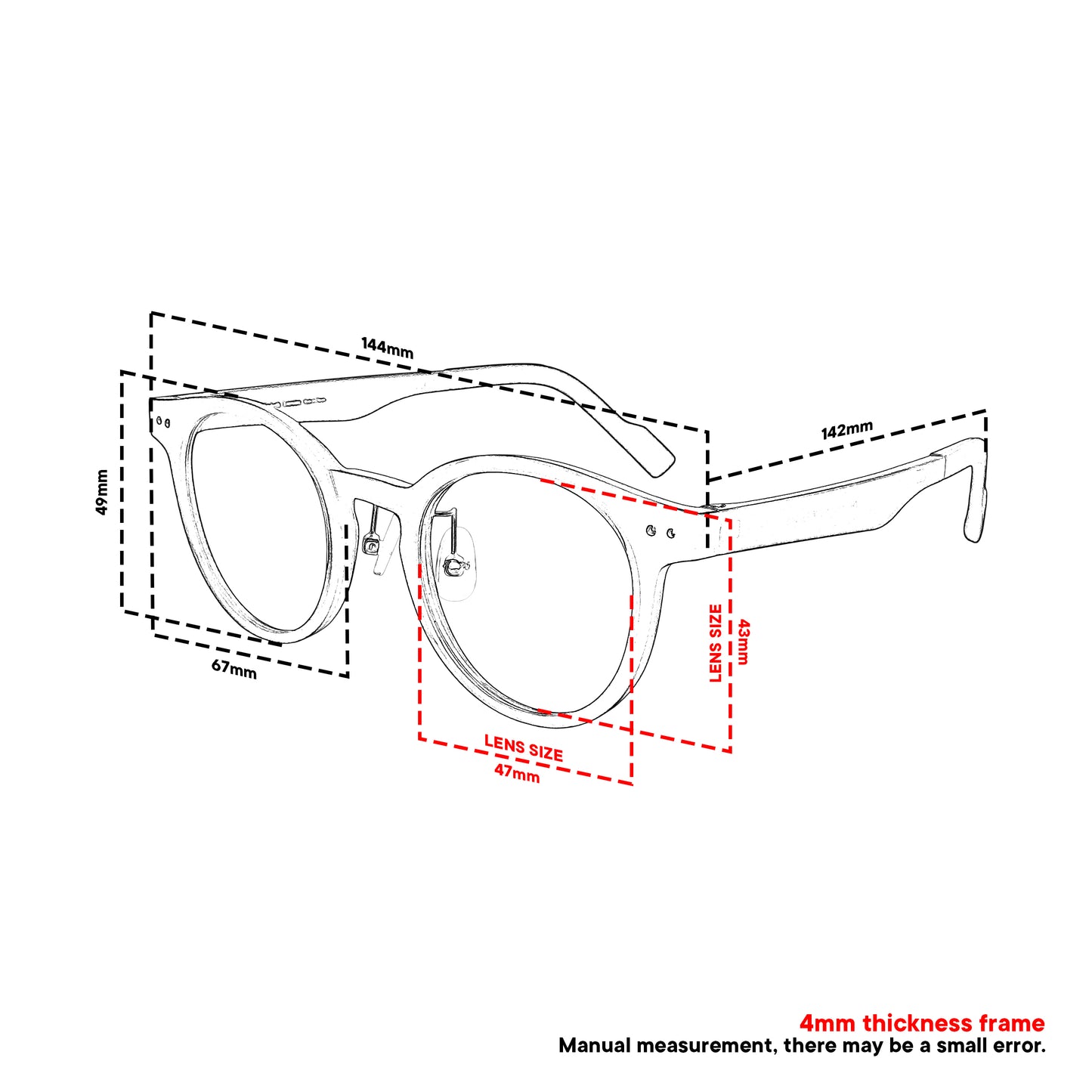 Peculiar Hane Round Korean BIO-Plastic Super Flex Computer Anti-Radiation Replaceable Lens Eyeglasses