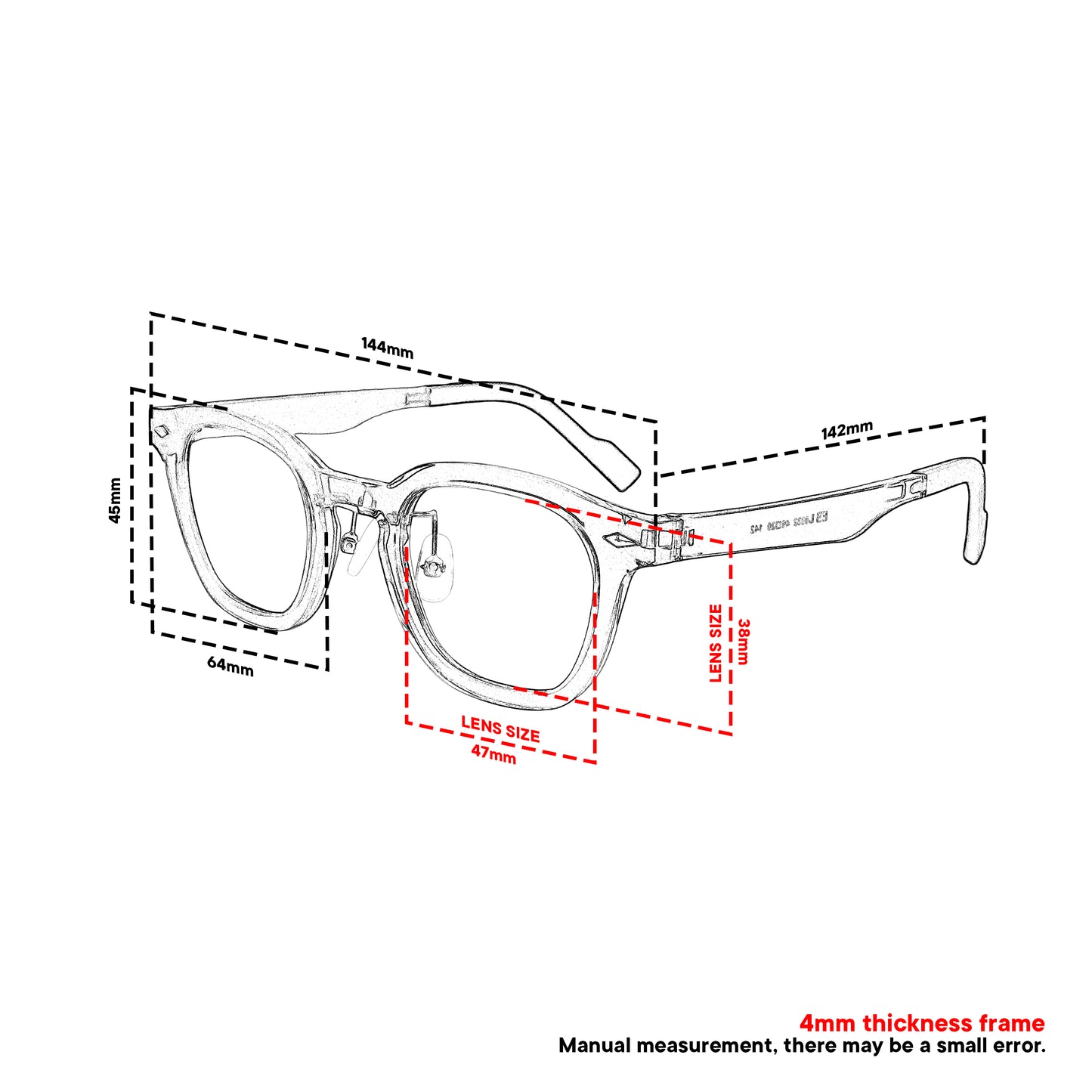 Peculiar Arin Square Korean BIO-Plastic Super Flex Computer Anti-Radiation Replaceable Lens Eyeglasses