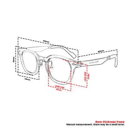 Peculiar Arin Square Korean BIO-Plastic Super Flex Computer Anti-Radiation Replaceable Lens Eyeglasses