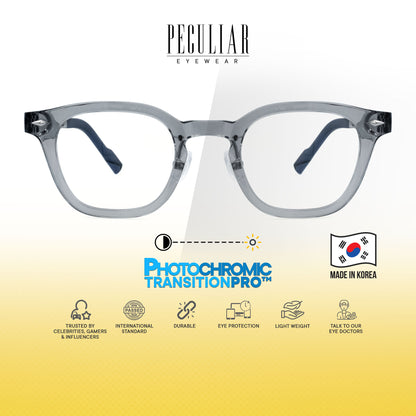 Peculiar Arin Square Korean BIO-Plastic Super Flex Computer Anti-Radiation Replaceable Lens Eyeglasses