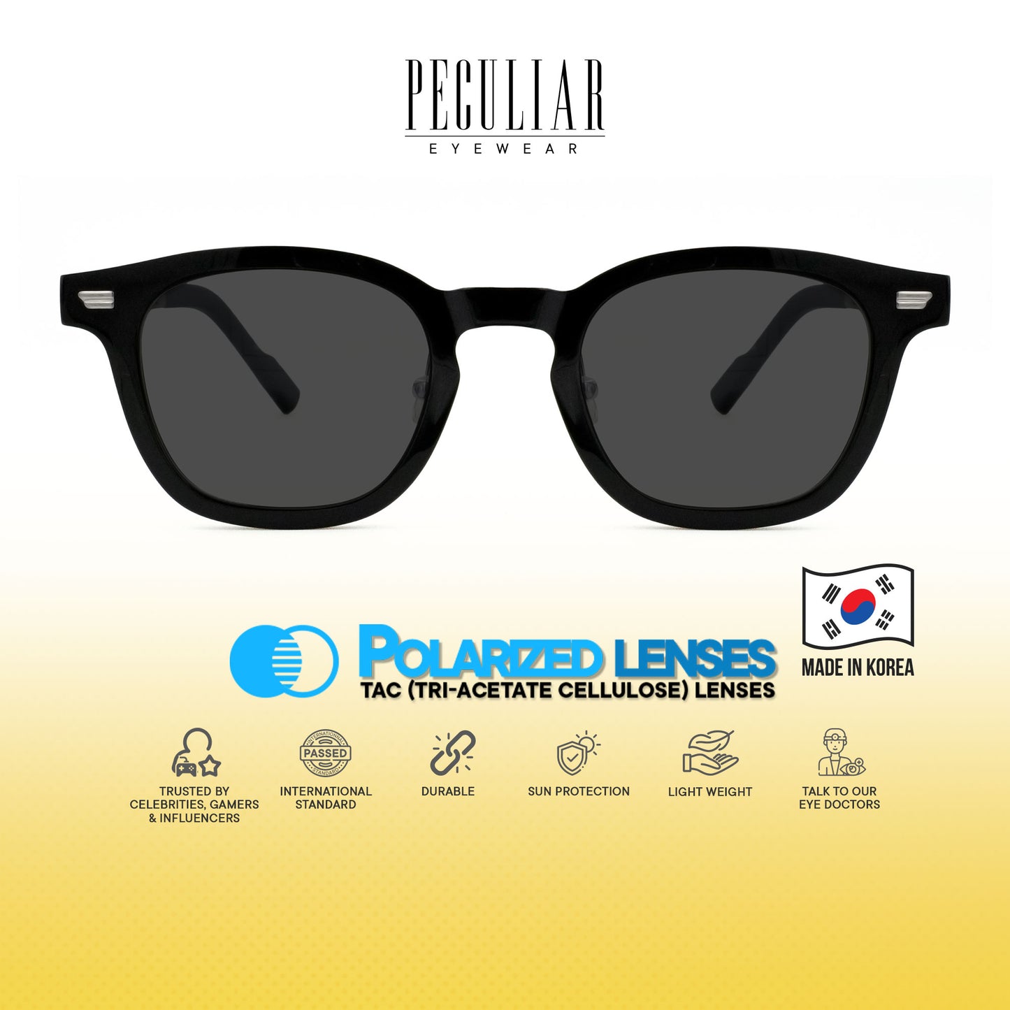 Peculiar Siro Square Korean BIO-Plastic Super Flex Computer Anti-Radiation Replaceable Lens Eyeglasses