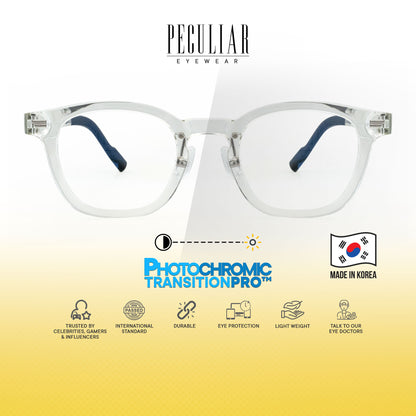 Peculiar Siro Square Korean BIO-Plastic Super Flex Computer Anti-Radiation Replaceable Lens Eyeglasses
