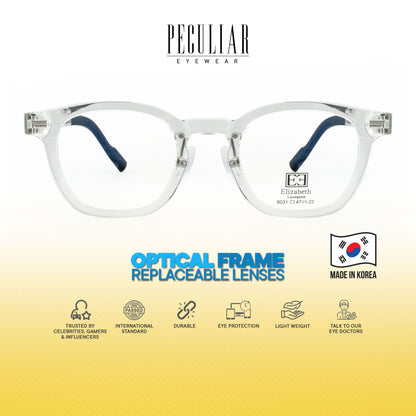 Peculiar Siro Square Korean BIO-Plastic Super Flex Computer Anti-Radiation Replaceable Lens Eyeglasses