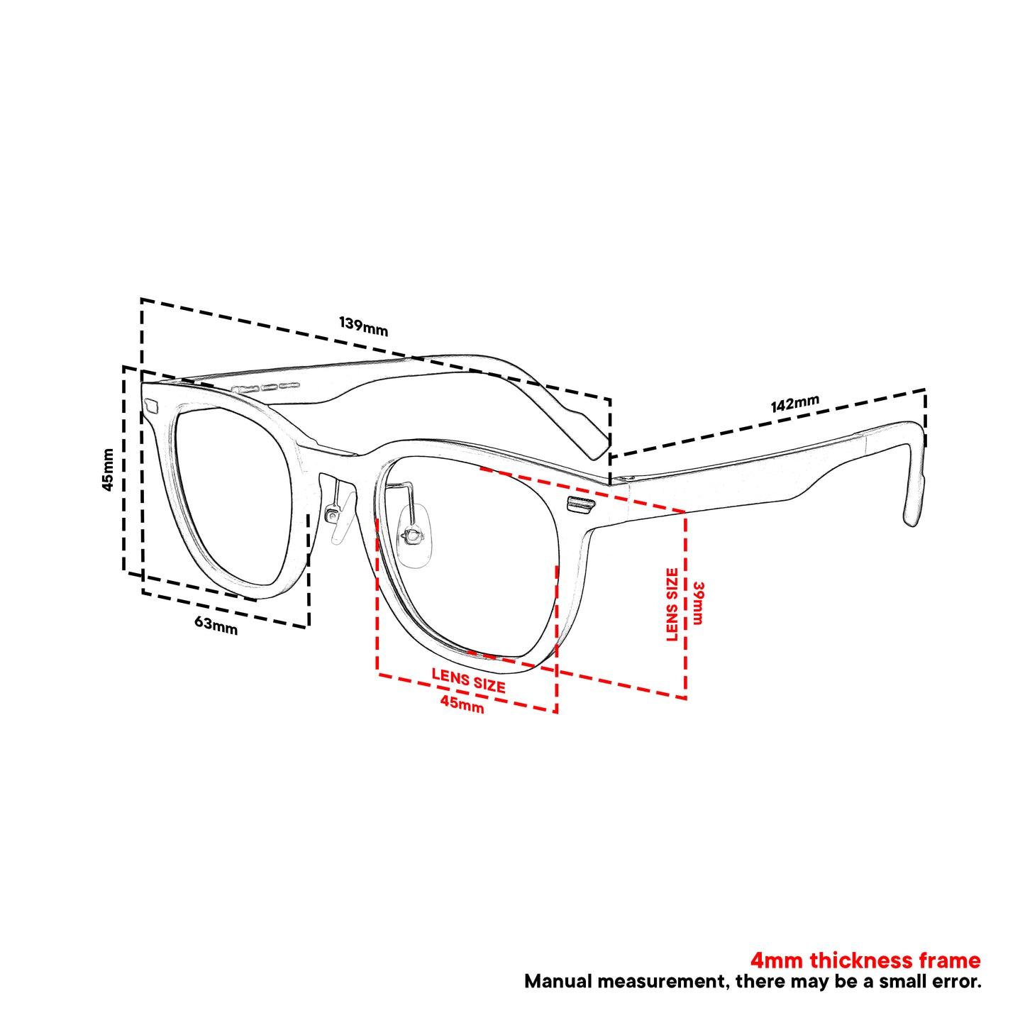 Peculiar Maru Square Korean BIO-Plastic Super Flex Computer Anti-Radiation Replaceable Lens Eyeglasses