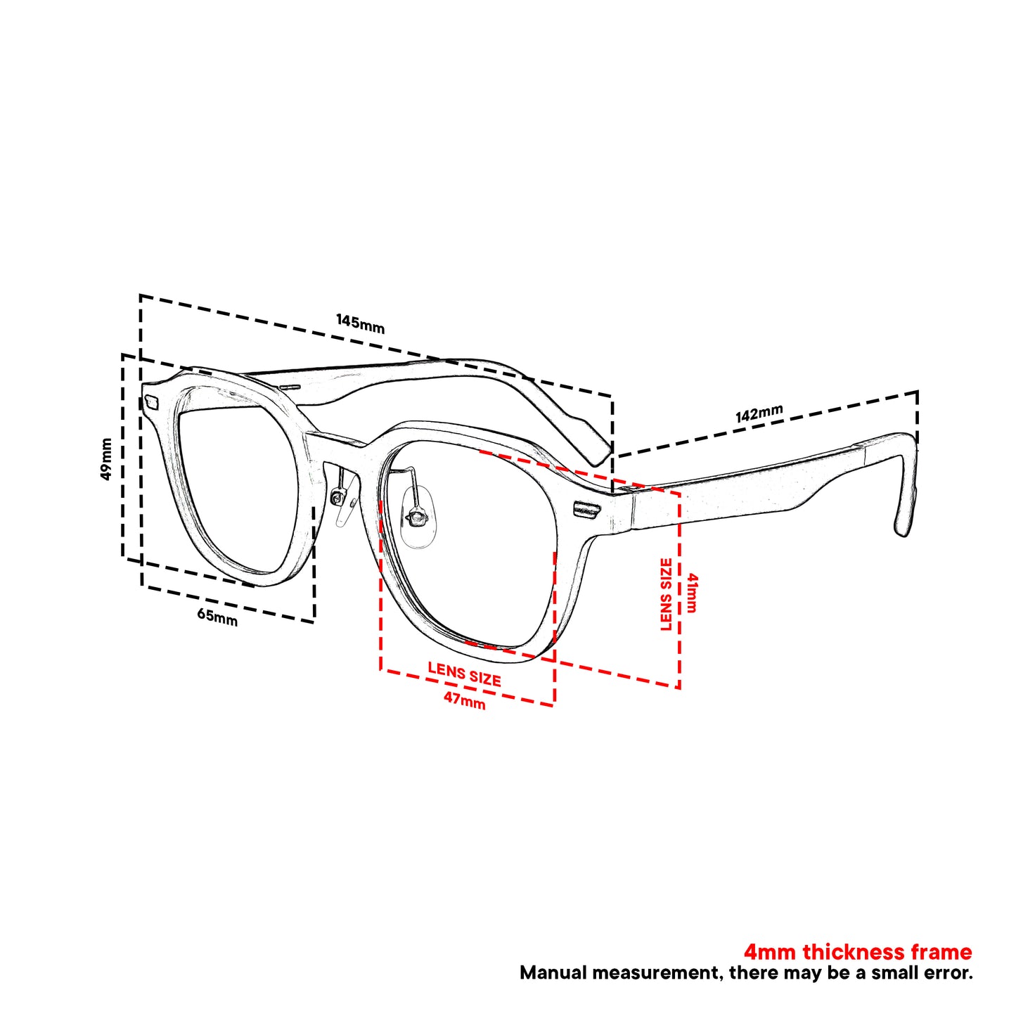 Peculiar Jino Square Korean BIO-Plastic Super Flex Computer Anti-Radiation Replaceable Lens Eyeglasses