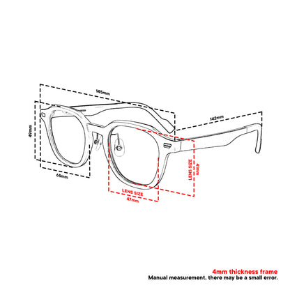 Peculiar Jino Square Korean BIO-Plastic Super Flex Computer Anti-Radiation Replaceable Lens Eyeglasses