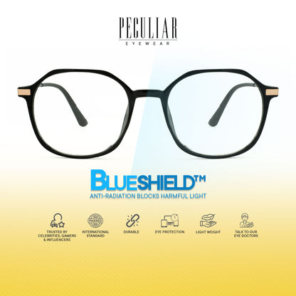 Peculiar Hajun Hexagon Frame Anti Radiation Glasses Anti Radiation Eyeglass for Woman Men