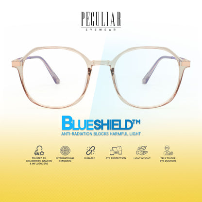 Peculiar Hajun Hexagon Frame Anti Radiation Glasses Anti Radiation Eyeglass for Woman Men