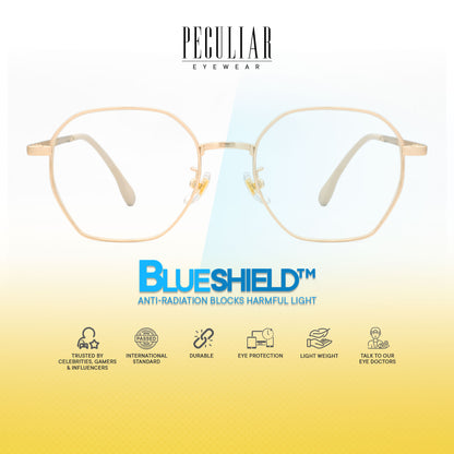 Peculiar Iseo Hexagon Frame Anti Radiation Glasses Anti Radiation Eyeglass for Woman Men