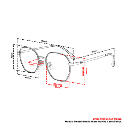 Peculiar Iseo Hexagon Frame Anti Radiation Glasses Anti Radiation Eyeglass for Woman Men