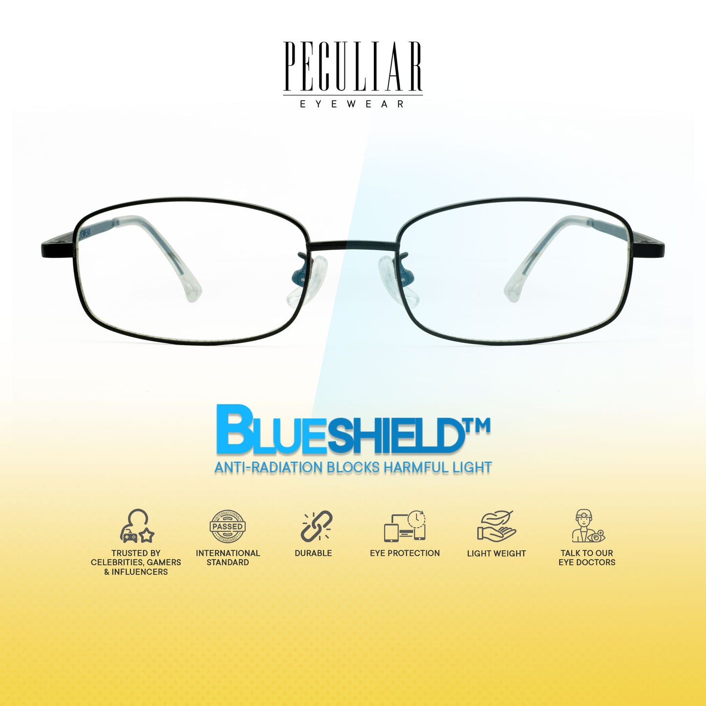 Peculiar Jian Rectangle Frame Anti Radiation Glasses Anti Radiation Eyeglass for Woman Men