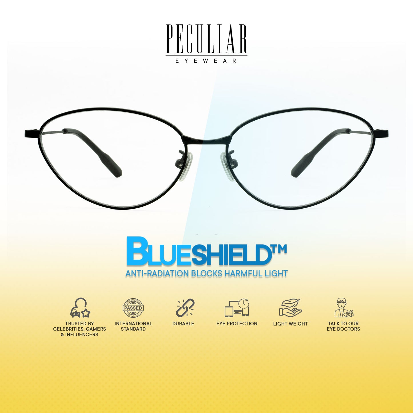 Peculiar Harin Cat Eye Frame Anti Radiation Glasses Anti Radiation Eyeglass for Woman Men
