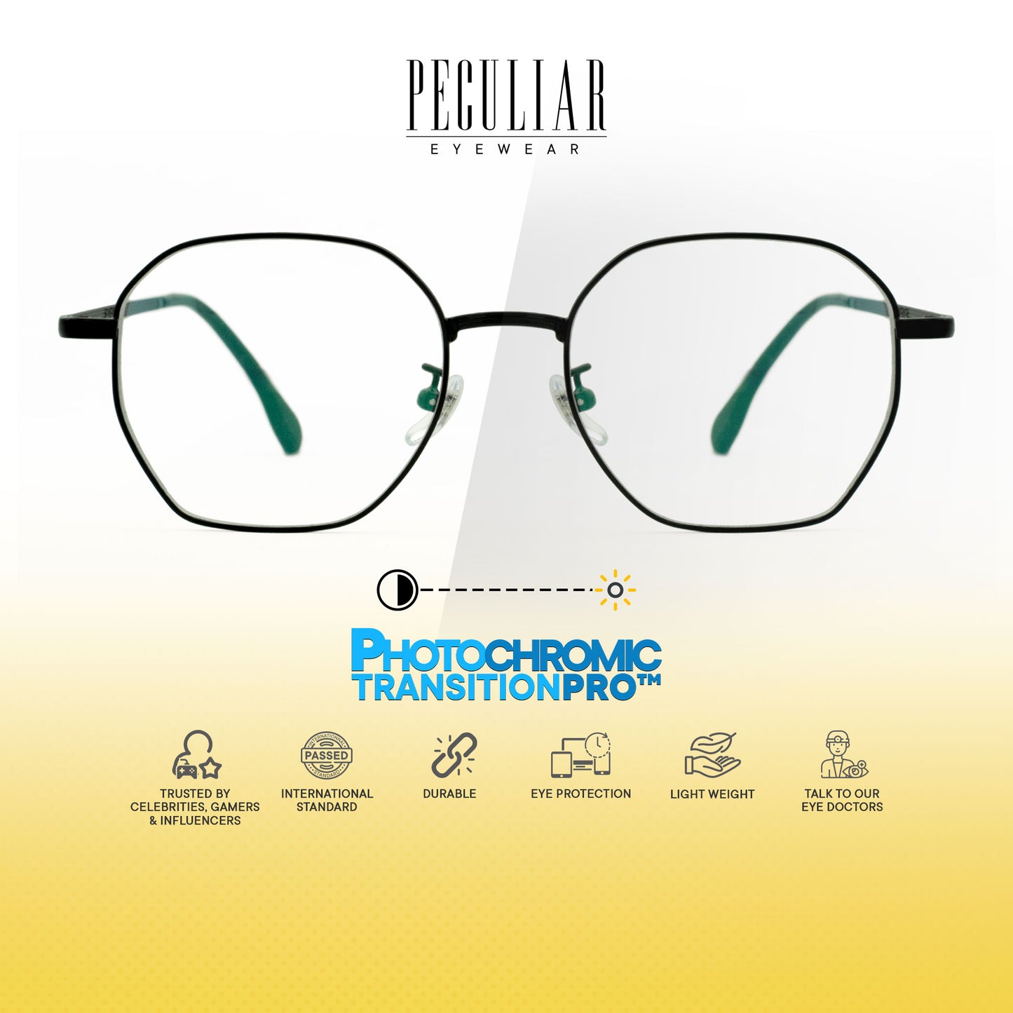 Peculiar Iseo Hexagon Frame Anti Radiation Glasses Anti Radiation Eyeglass for Woman Men