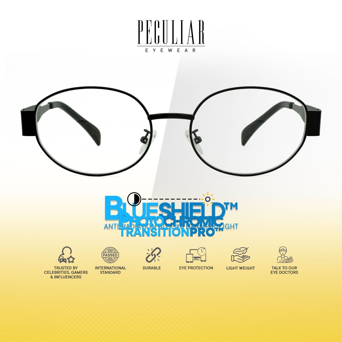 Peculiar Eunwoo Oval Frame Anti Radiation Glasses Anti Radiation Eyeglass for Woman Men