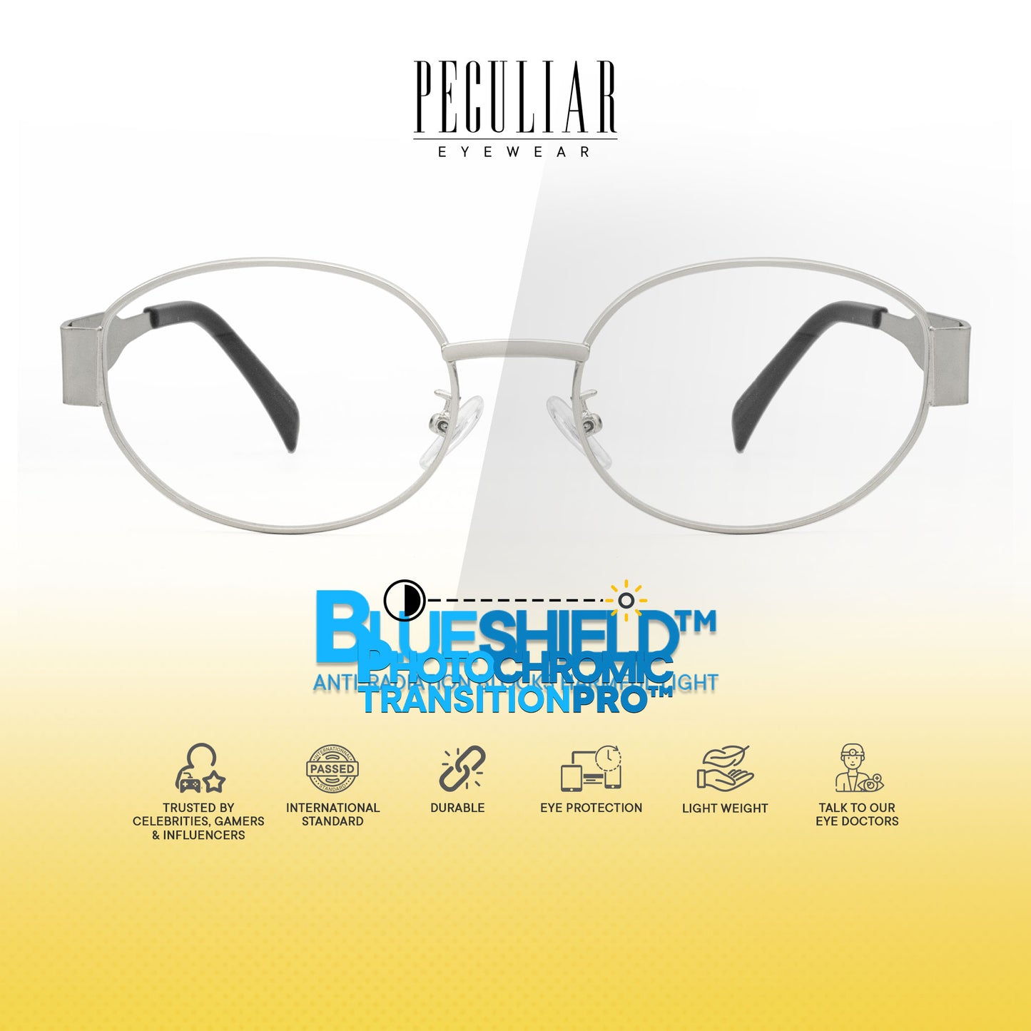 Peculiar Eunwoo Oval Frame Anti Radiation Glasses Anti Radiation Eyeglass for Woman Men