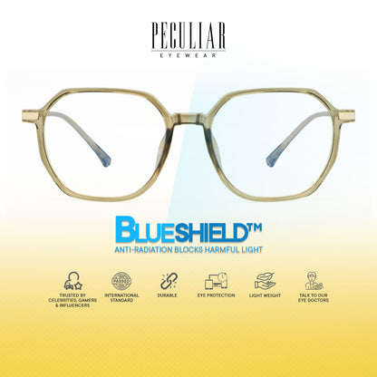 Peculiar Yua Hexagon Frame Anti Radiation Glasses Anti Radiation Eyeglass for Woman Men