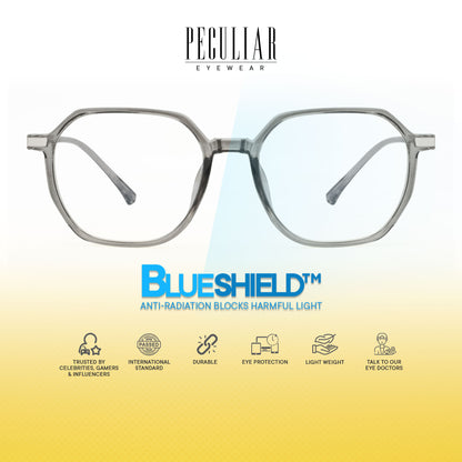 Peculiar Yua Hexagon Frame Anti Radiation Glasses Anti Radiation Eyeglass for Woman Men