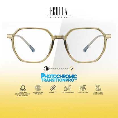 Peculiar Yua Hexagon Frame Anti Radiation Glasses Anti Radiation Eyeglass for Woman Men