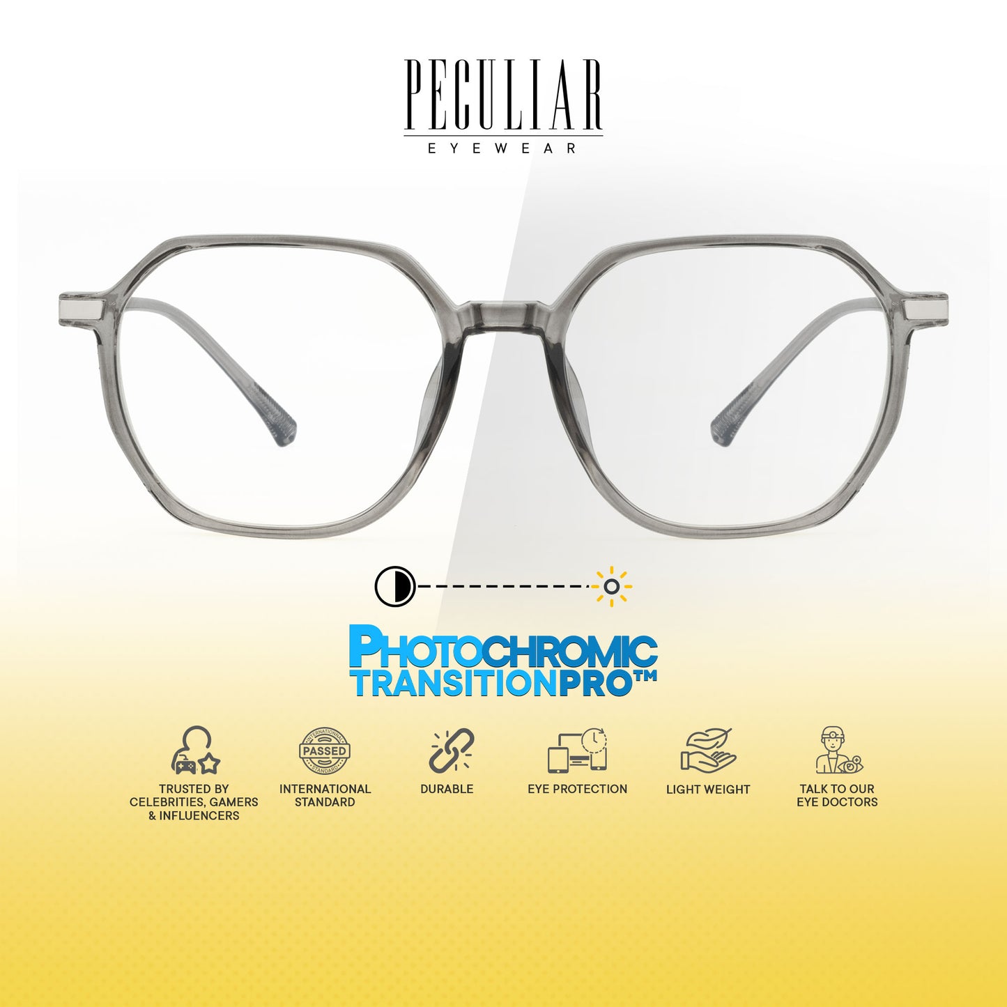 Peculiar Yua Hexagon Frame Anti Radiation Glasses Anti Radiation Eyeglass for Woman Men