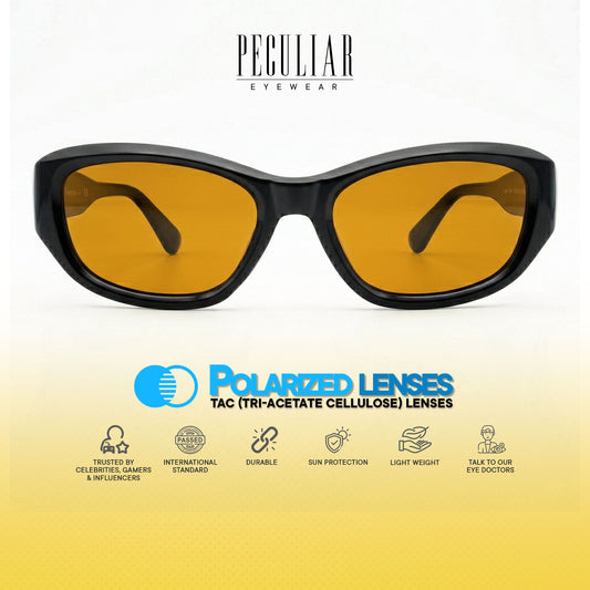 Peculiar Bami Cat Eye Sunglasses Polarized TAC UV400 & Anti-Rad Replaceable Frames for Men Women